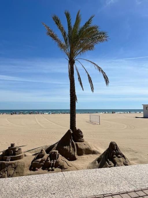 Apartamento 1ª Linea De Playa - Con Piscina Y Parking Playa de Gandia Buitenkant foto